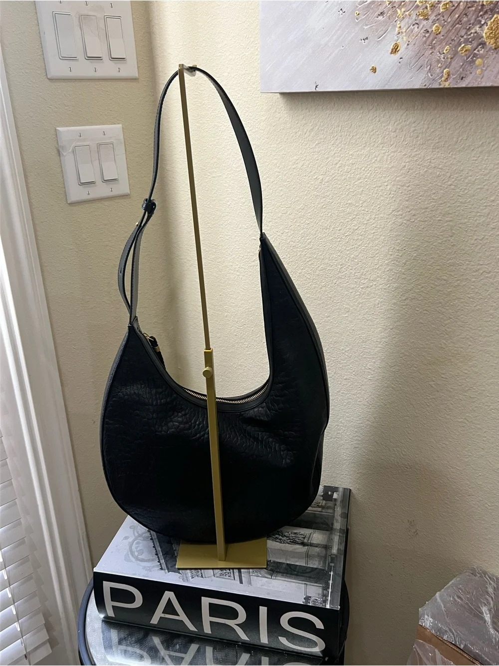 Classic Black Leather Hobo Shoulder Bag - Sleek Everyday Beautiful bag!!!